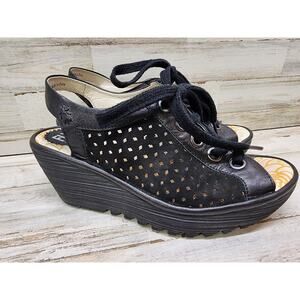 Fly London Slingback Platform Wedge Sandal Euro 40 US 9 shoes